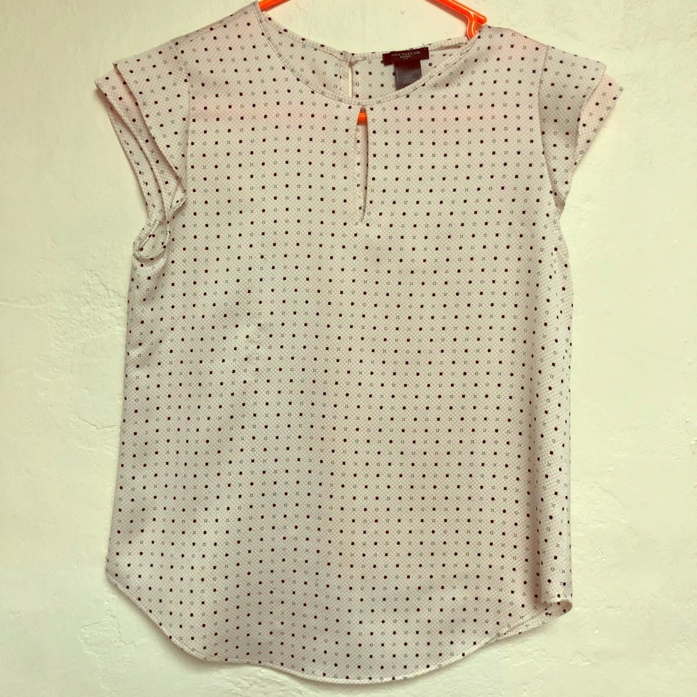 Ann Taylor Blue square dot top